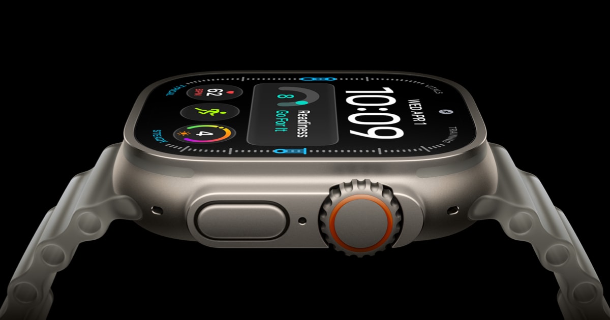 Apple Watch Ultra 4 nhìn từ cạnh bên